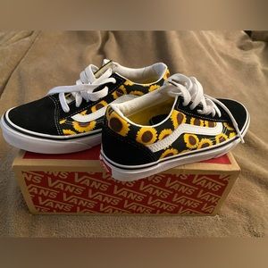 Kids Sunflower Vans Shoes size 2